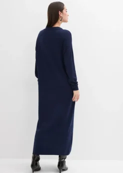bonprix bonprix Vestido de punto fino de mezcla de viscosa Azul marino Hot