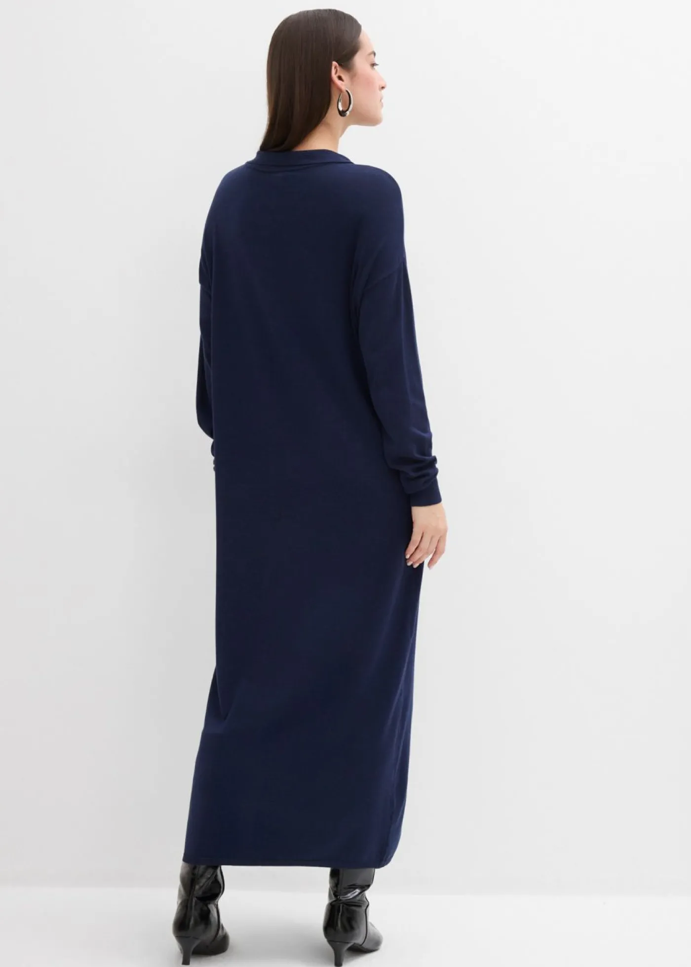 bonprix bonprix Vestido de punto fino de mezcla de viscosa Azul marino Hot