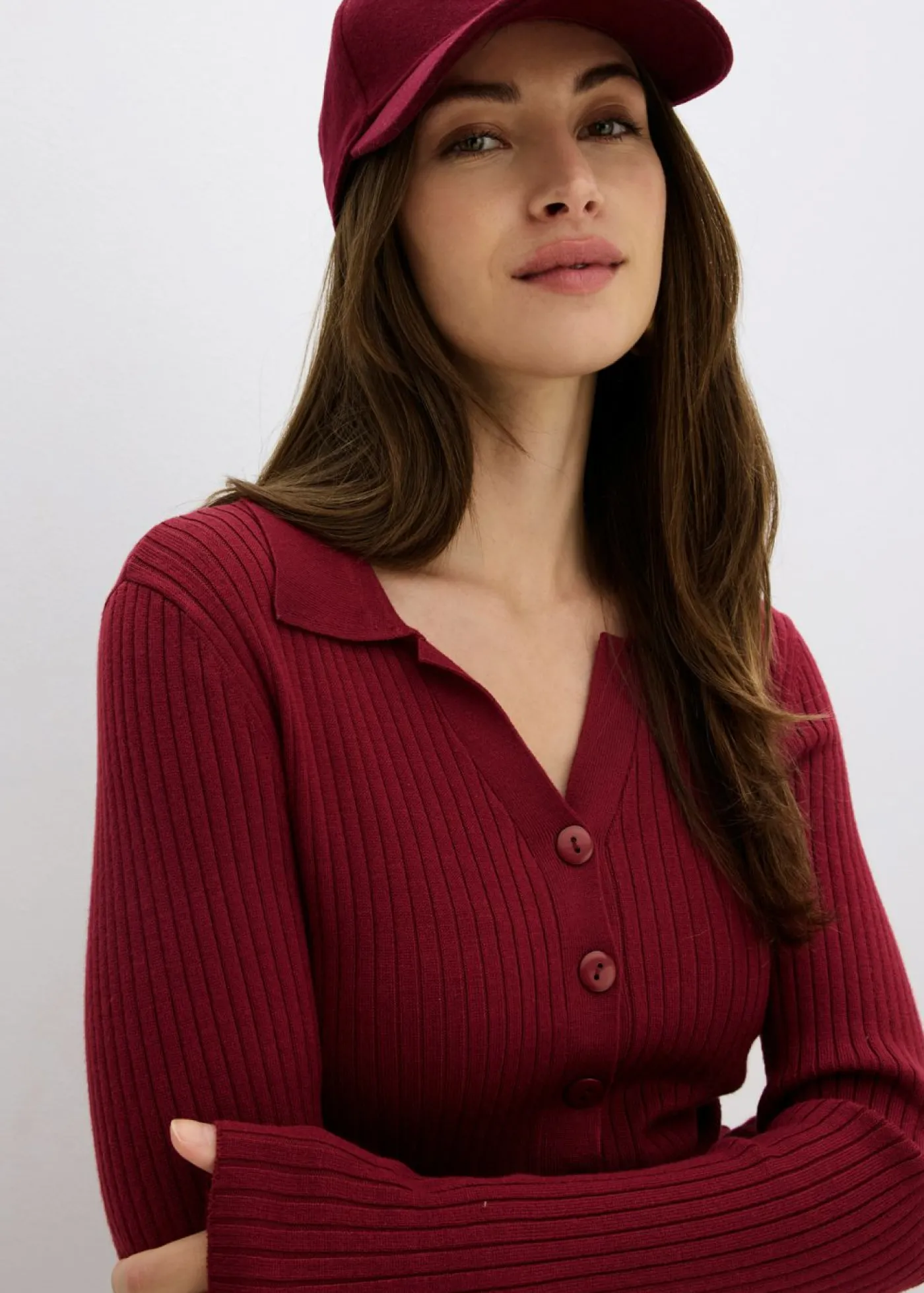 bonprix bonprix Vestido de punto fino de mezcla de viscosa suave Rojo Sale