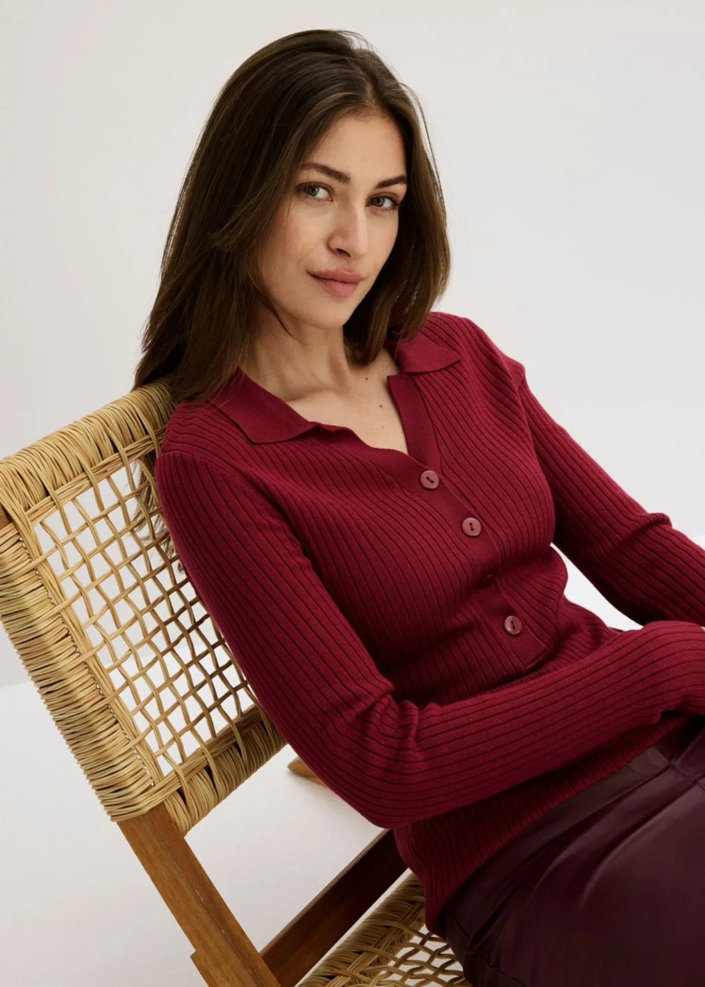 bonprix bonprix Vestido de punto fino de mezcla de viscosa suave Rojo Sale