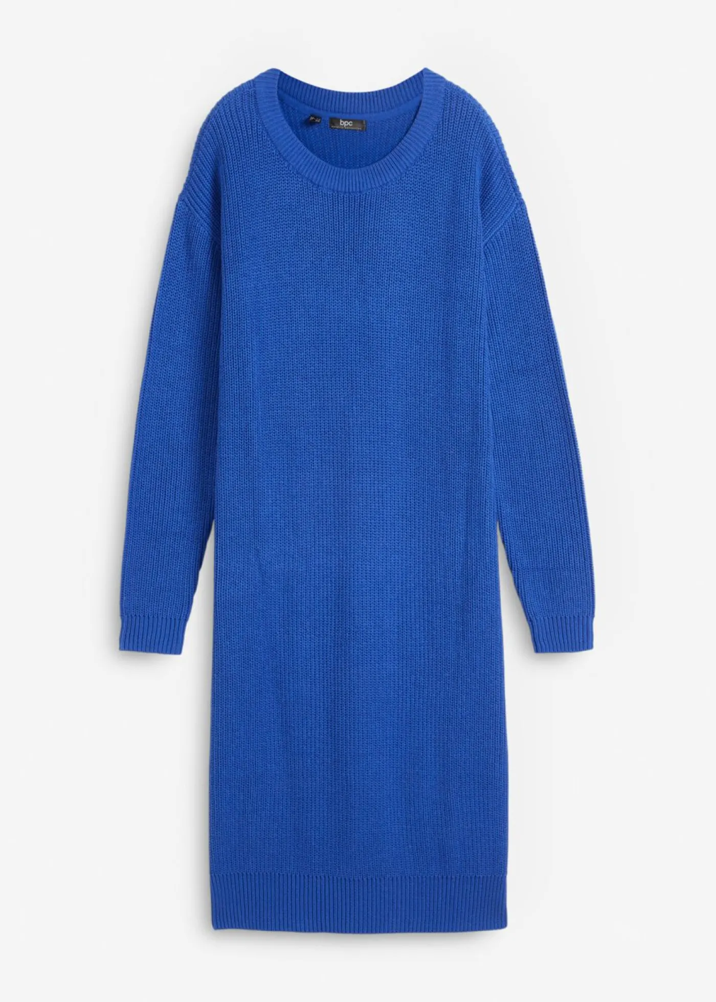 bonprix bonprix Vestido de punto holgado de canalé Azul zafiro Sale