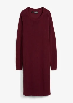 bonprix bonprix Vestido de punto holgado de canalé mora oscuro Outlet