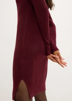 bonprix bonprix Vestido de punto holgado de canalé mora oscuro Outlet