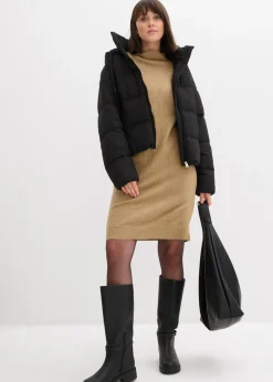 bonprix bonprix Vestido de punto jaspeado Caqui claro Online