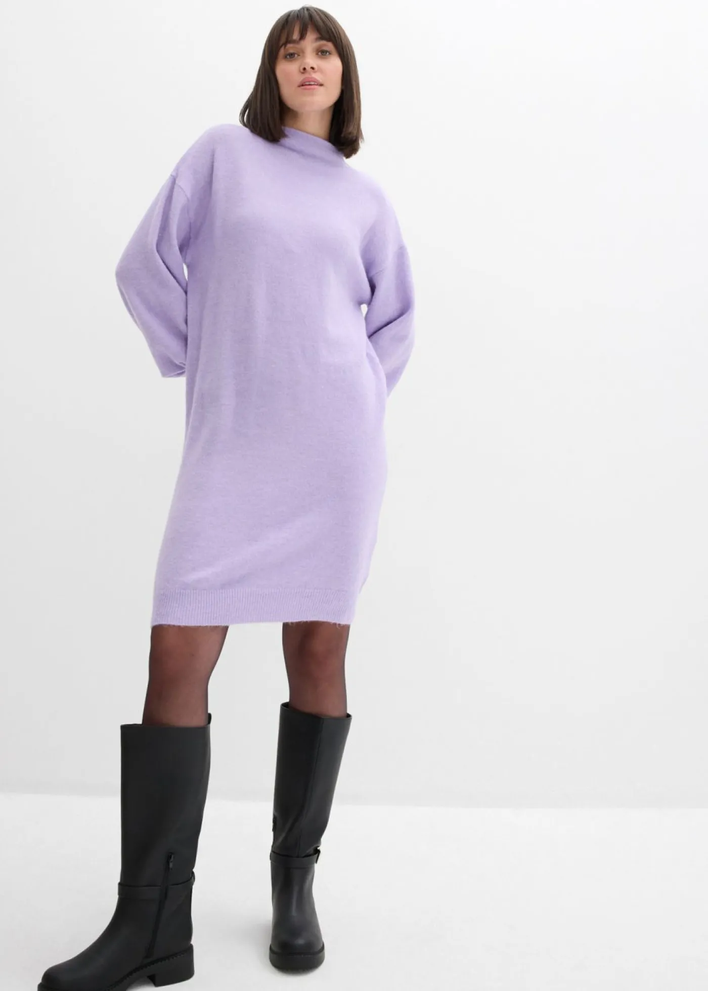 bonprix bonprix Vestido de punto jaspeado lila pastel