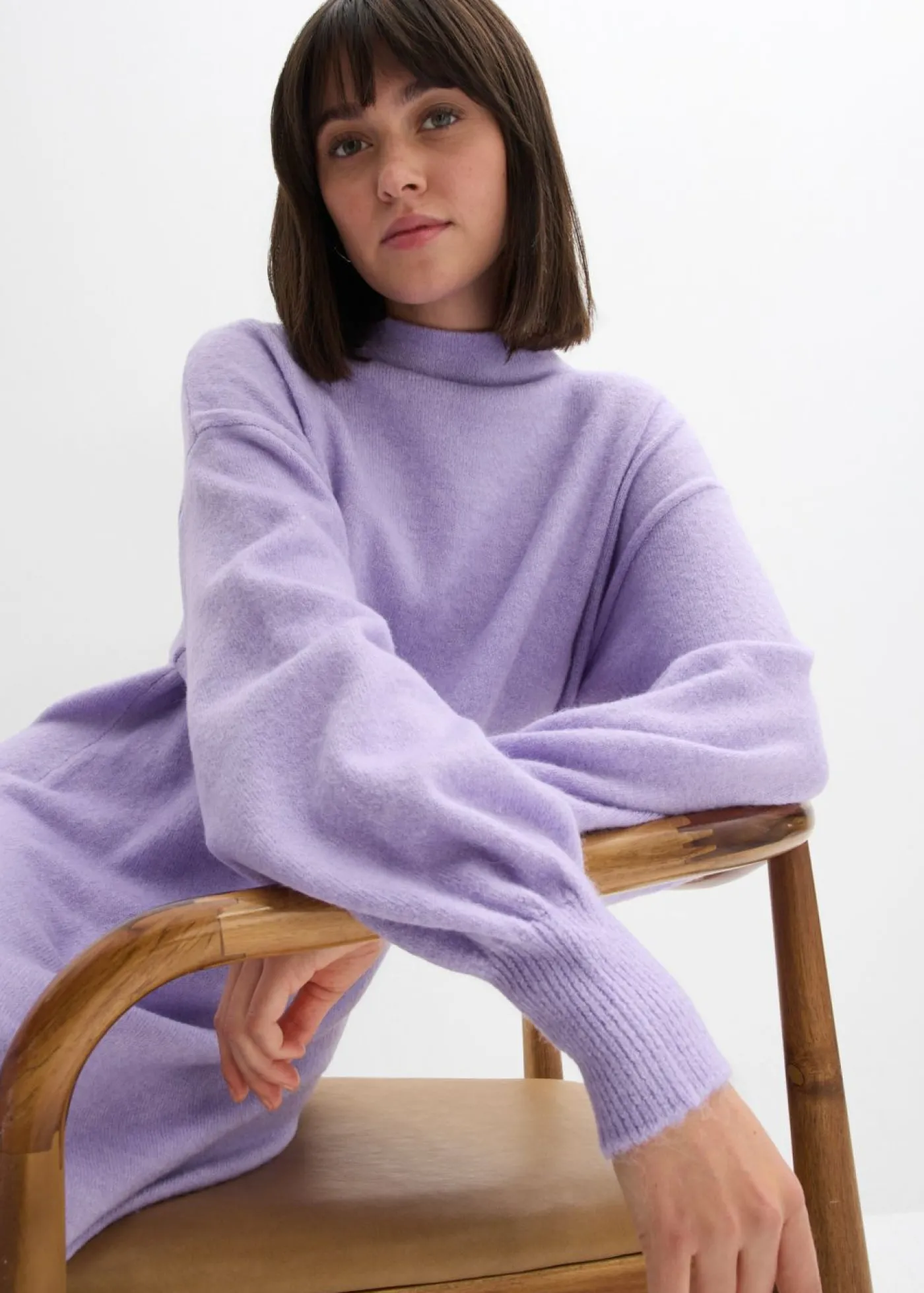 bonprix bonprix Vestido de punto jaspeado lila pastel