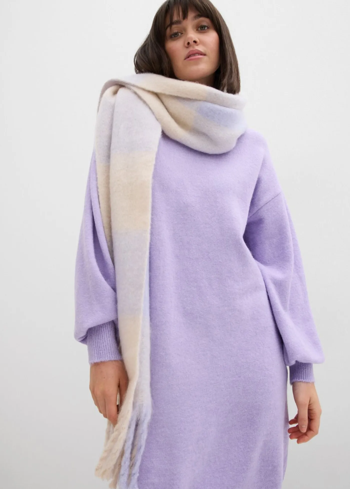 bonprix bonprix Vestido de punto jaspeado lila pastel