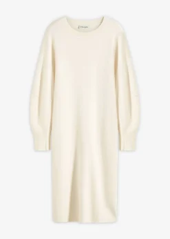bonprix bonprix Vestido de punto Milano blanco perla New