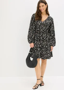 bonprix bonprix Vestido de punto tipo túnica Negro Online