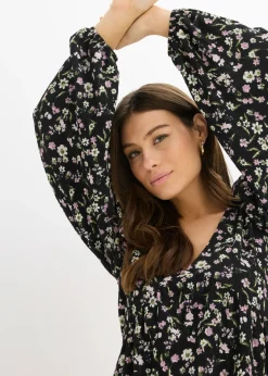 bonprix bonprix Vestido de punto tipo túnica Negro Online