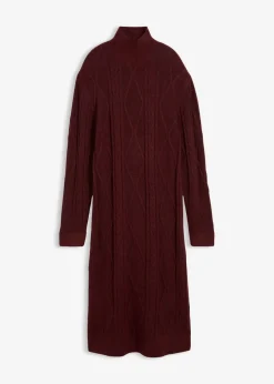 bonprix bonprix Vestido de punto trenzado mora oscuro Clearance
