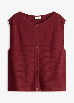 bonprix bonprix Vestido de punto y chaleco (2 piezas) Rojo rubí Hot