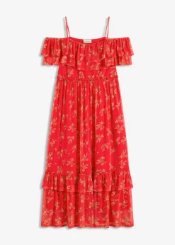 bonprix bonprix Vestido de punto y malla fresa Discount