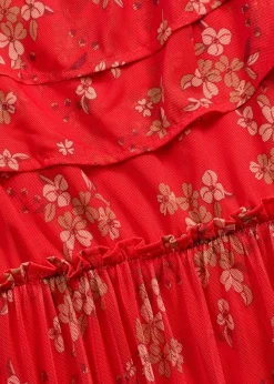 bonprix bonprix Vestido de punto y malla fresa Discount