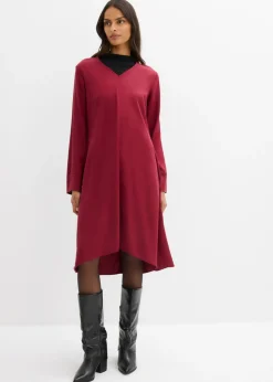 bonprix bonprix Vestido de sarga de lyocell fluido Rojo Sale