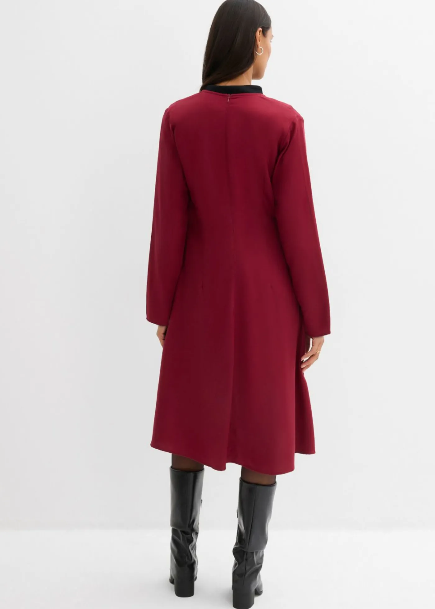 bonprix bonprix Vestido de sarga de lyocell fluido Rojo Sale