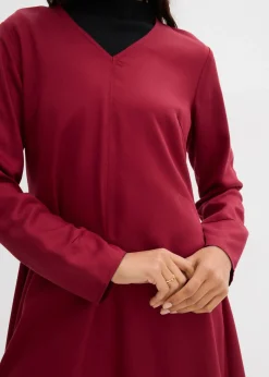 bonprix bonprix Vestido de sarga de lyocell fluido Rojo Sale