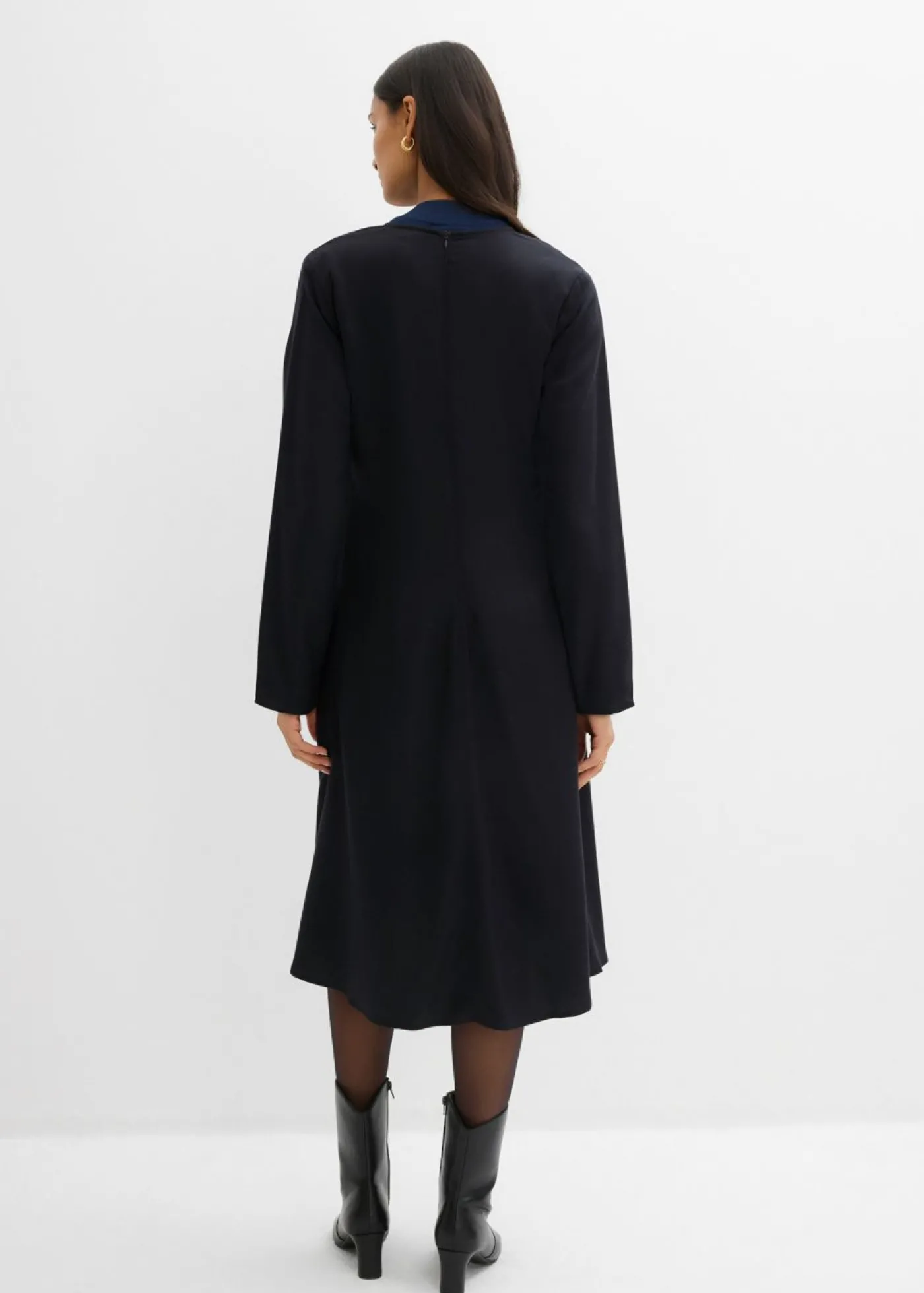bonprix bonprix Vestido de sarga de lyocell fluido Negro Discount