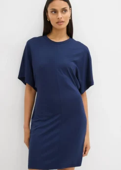 bonprix bonprix Vestido de suave Punto di Roma Azul marino Online