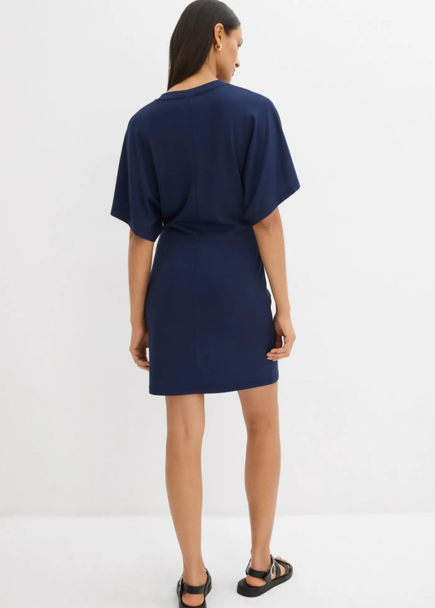 bonprix bonprix Vestido de suave Punto di Roma Azul marino Online
