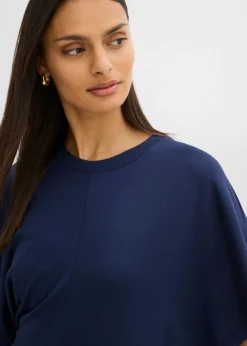 bonprix bonprix Vestido de suave Punto di Roma Azul marino Online