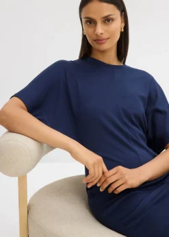 bonprix bonprix Vestido de suave Punto di Roma Azul marino Online