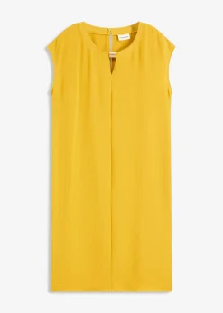 bonprix bonprix Vestido de tejido estructurado Oro ocre Sale
