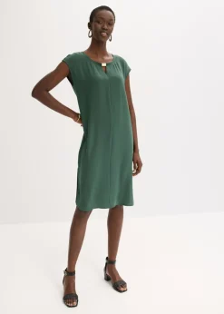 bonprix bonprix Vestido de tejido estructurado verde sombra Sale