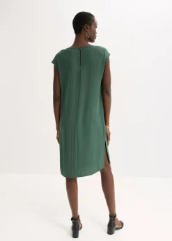 bonprix bonprix Vestido de tejido estructurado verde sombra Sale