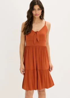 bonprix bonprix Vestido de tirantes con detalle de nudo óxido Hot