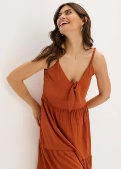 bonprix bonprix Vestido de tirantes con detalle de nudo óxido Hot