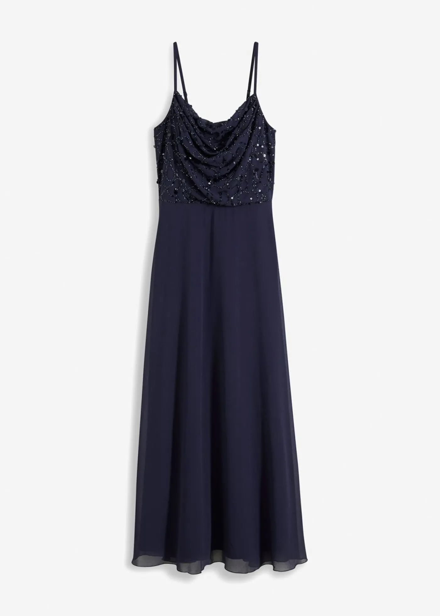 bonprix bonprix Vestido de tirantes con lentejuelas bordadas Azul marino Best