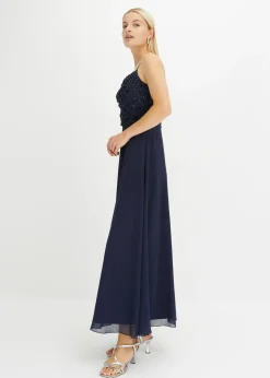 bonprix bonprix Vestido de tirantes con lentejuelas bordadas Azul marino Best