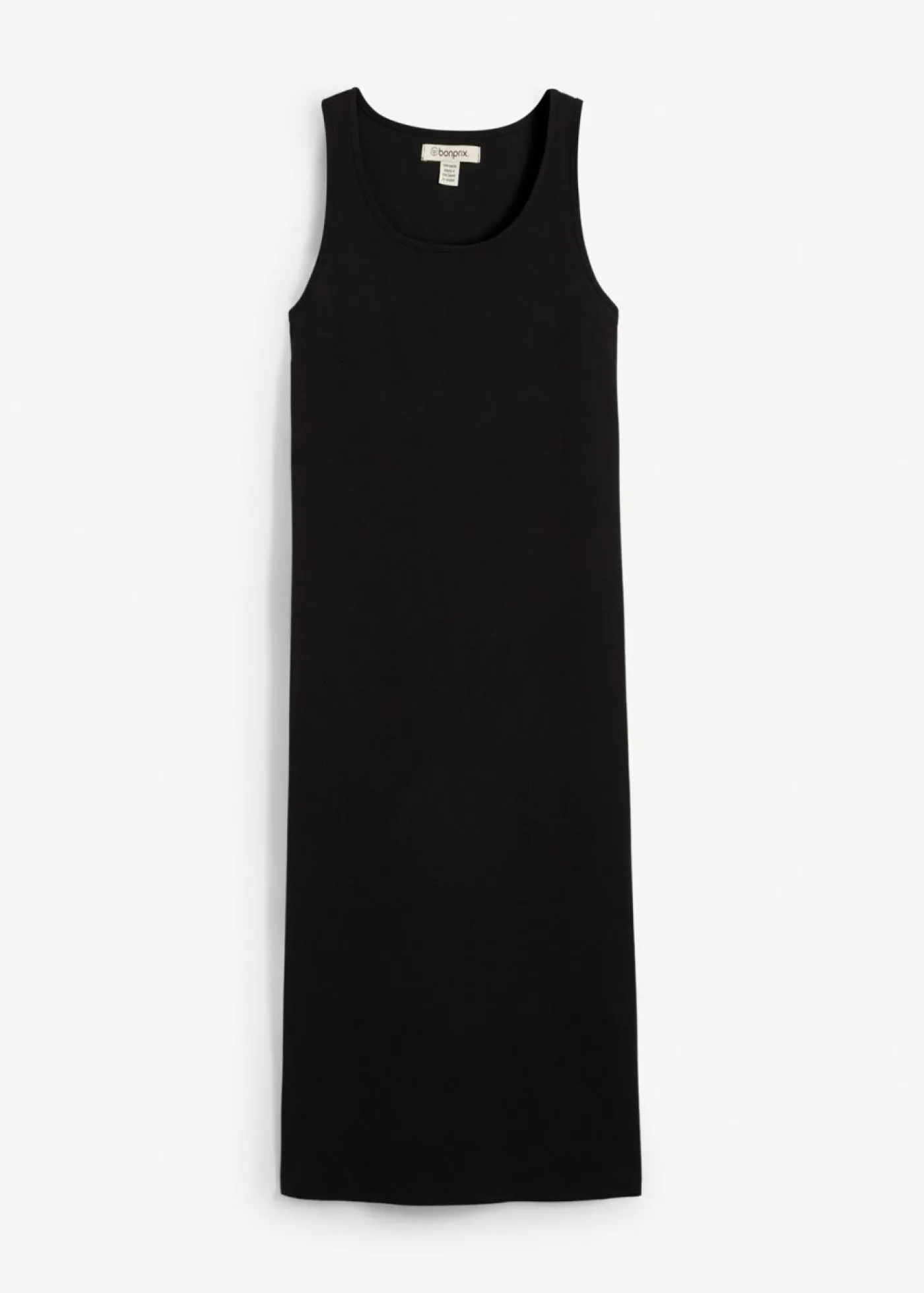 bonprix bonprix Vestido de tirantes de algodón orgánico elástico Negro Clearance