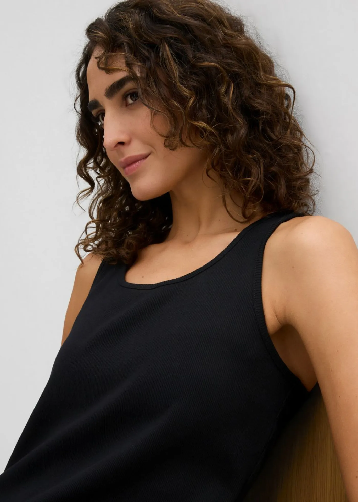 bonprix bonprix Vestido de tirantes de algodón orgánico elástico Negro Clearance
