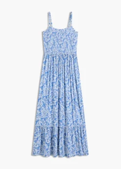 bonprix bonprix Vestido de tirantes de mezcla de viscosa Azul con patrón Paisley Clearance