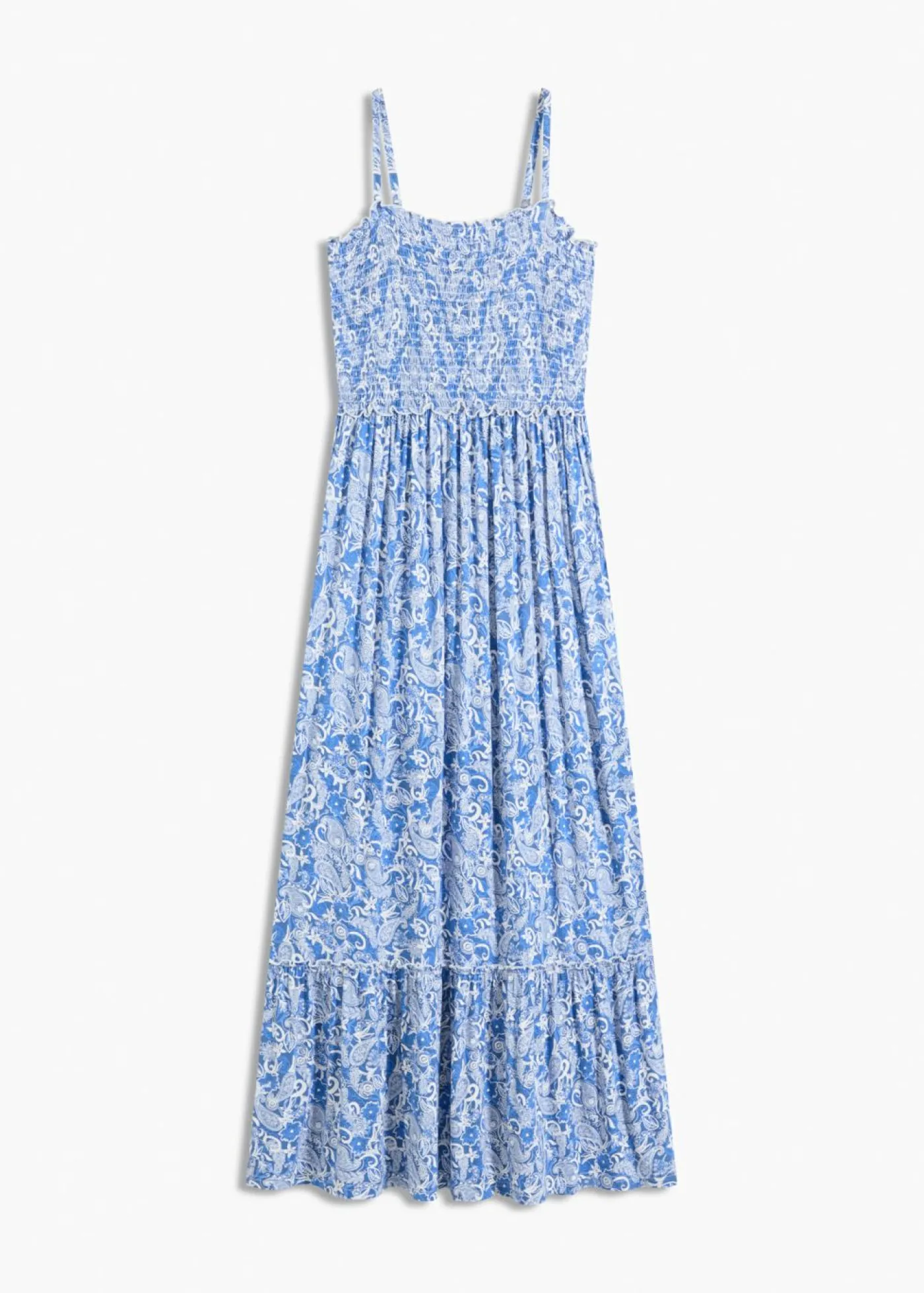 bonprix bonprix Vestido de tirantes de mezcla de viscosa Azul con patrón Paisley Clearance