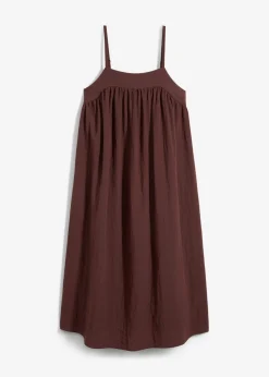 bonprix bonprix Vestido de tirantes de mezcla suave de viscosa Marrón tierra Sale