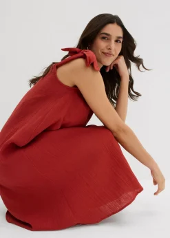 bonprix bonprix Vestido de tirantes de muselina suave rojo carmín Best