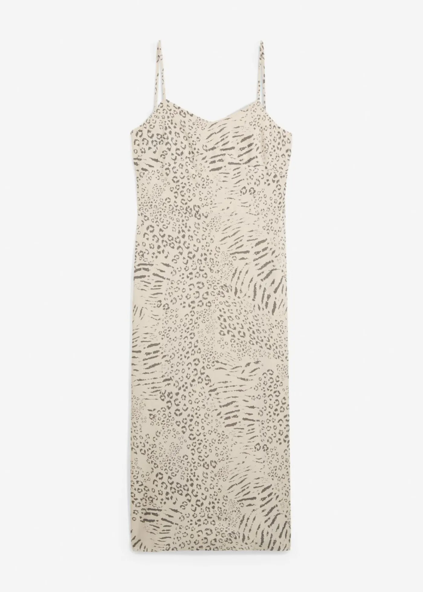 bonprix bonprix Vestido de tirantes de viscosa fluida estampado leo arena Sale