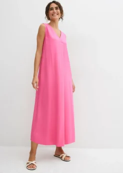 bonprix bonprix Vestido de tirantes de viscosa fluida Rosa Hot