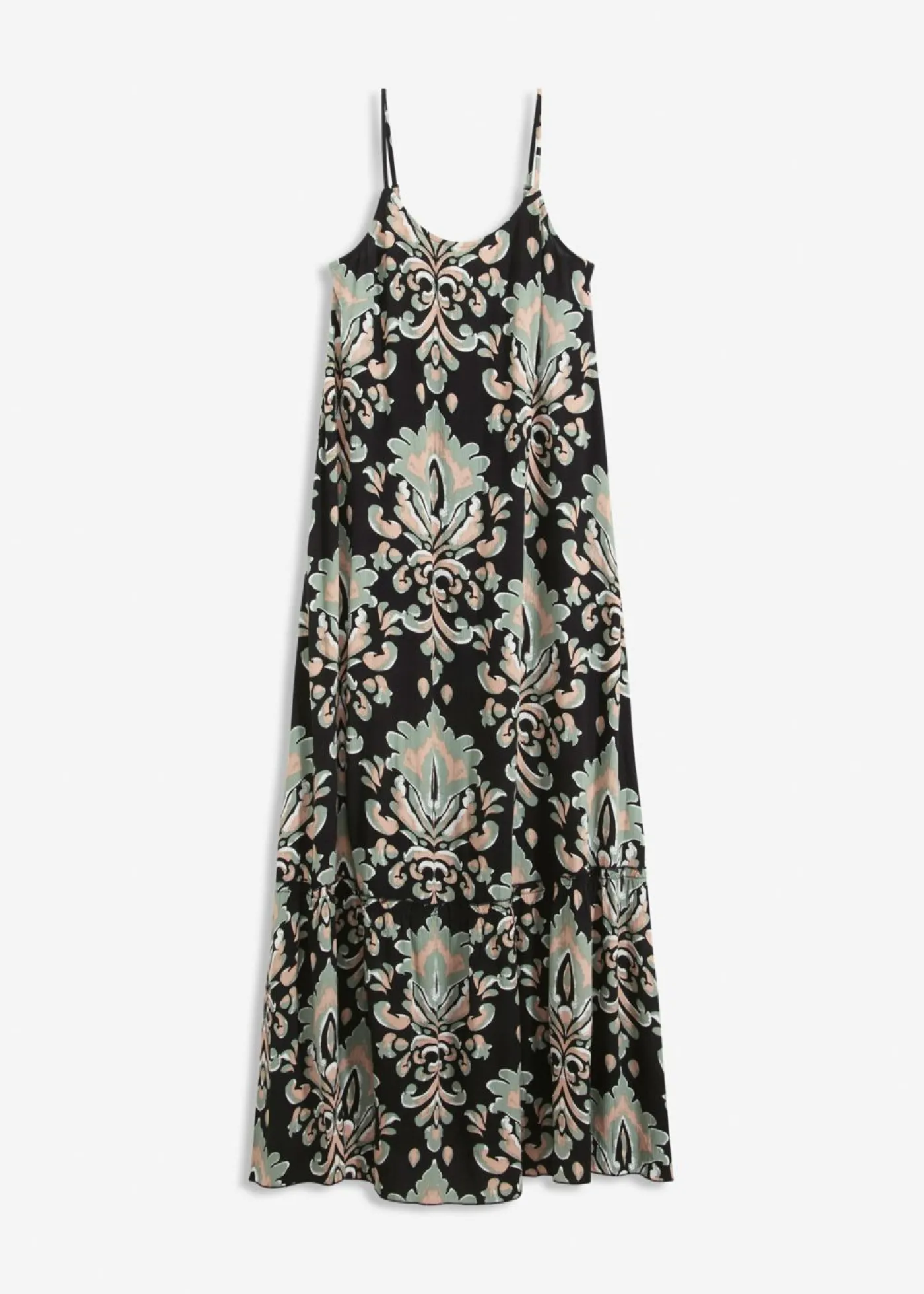 bonprix bonprix Vestido de tirantes de viscosa estructurada Negro Sale