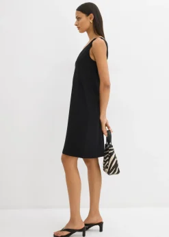bonprix bonprix Vestido de tirantes fluido con escote en V Negro Sale