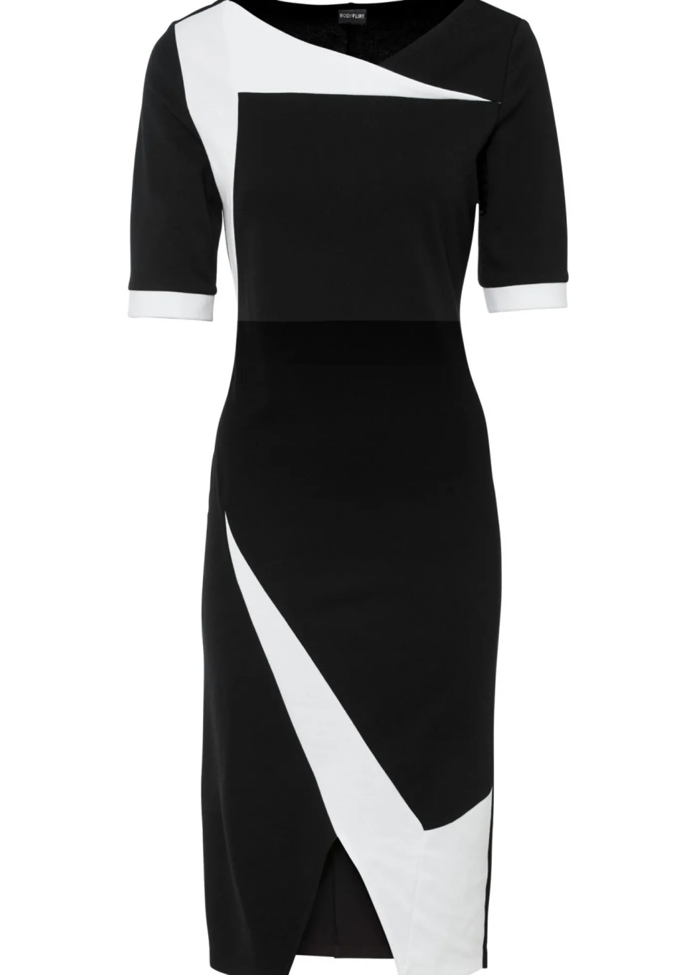 bonprix bonprix Vestido de tubo Negro-blanco Discount