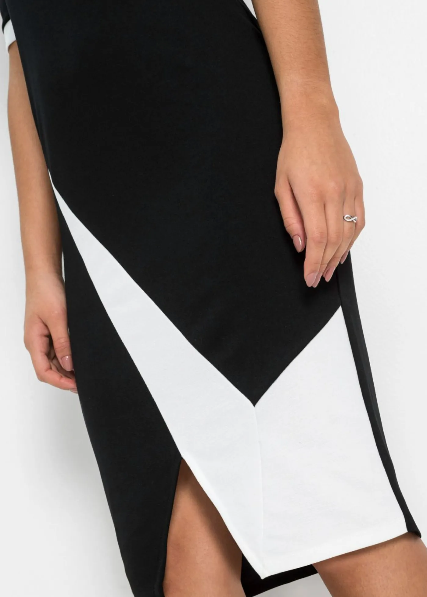 bonprix bonprix Vestido de tubo Negro-blanco Discount