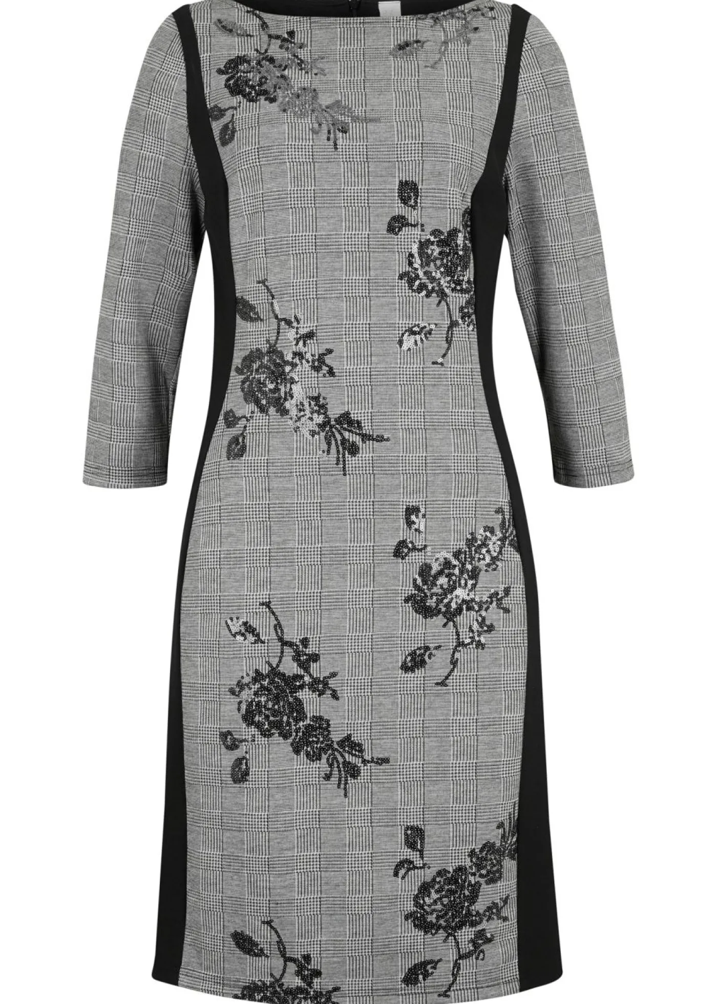 bonprix bpc selection premium Vestido de tubo con bordado de lentejuelas negro a cuadros New