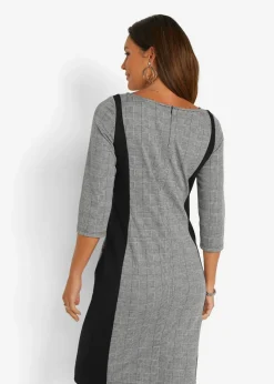 bonprix bpc selection premium Vestido de tubo con bordado de lentejuelas negro a cuadros New