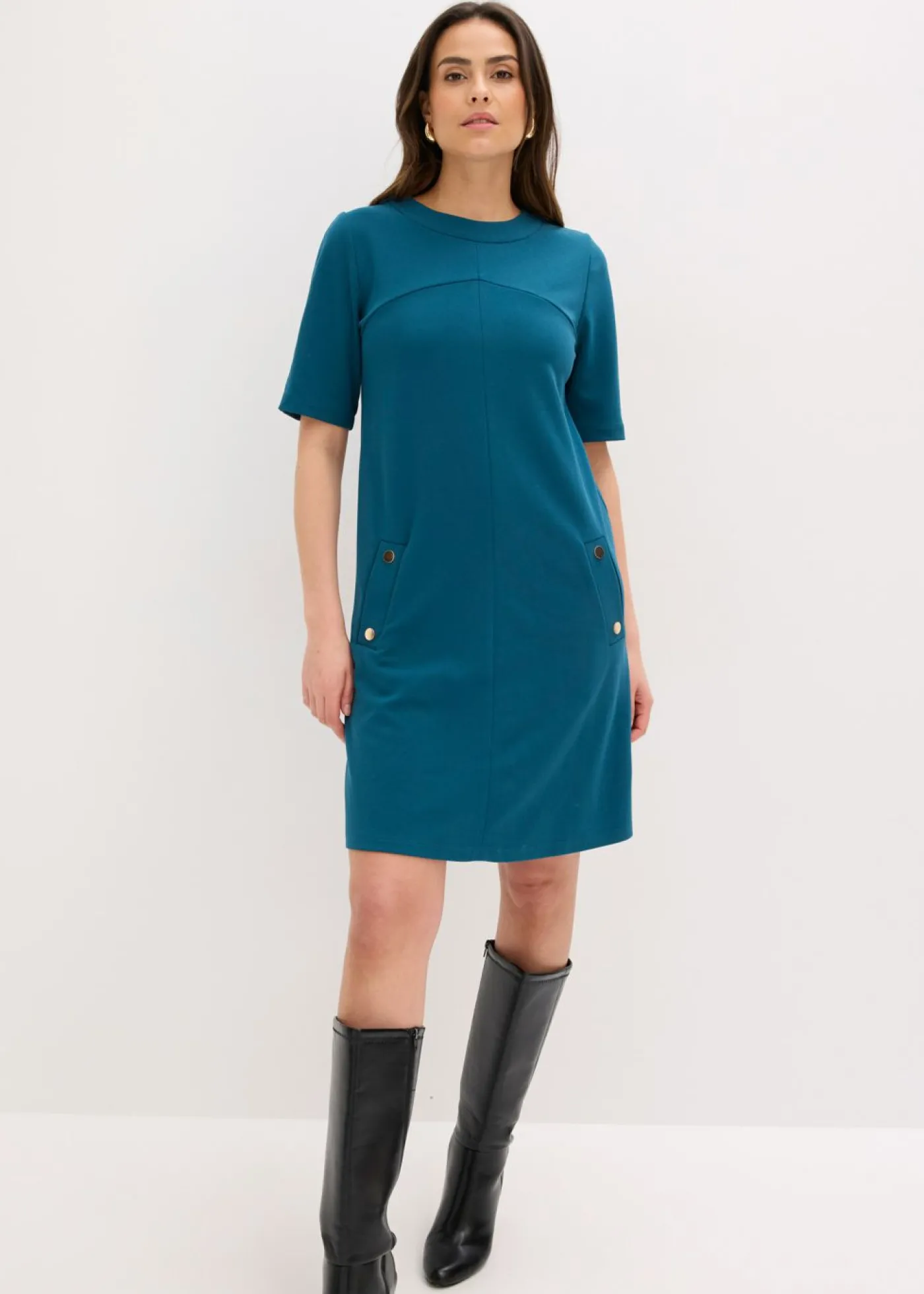 bonprix bonprix Vestido de tubo con elastano Petróleo azul Discount
