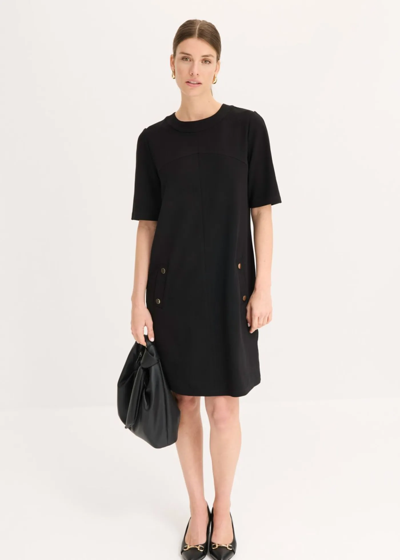 bonprix bonprix Vestido de tubo con elastano Negro Hot