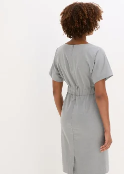bonprix bonprix Vestido de tubo con mangas tipo murciélago Gris jaspeado